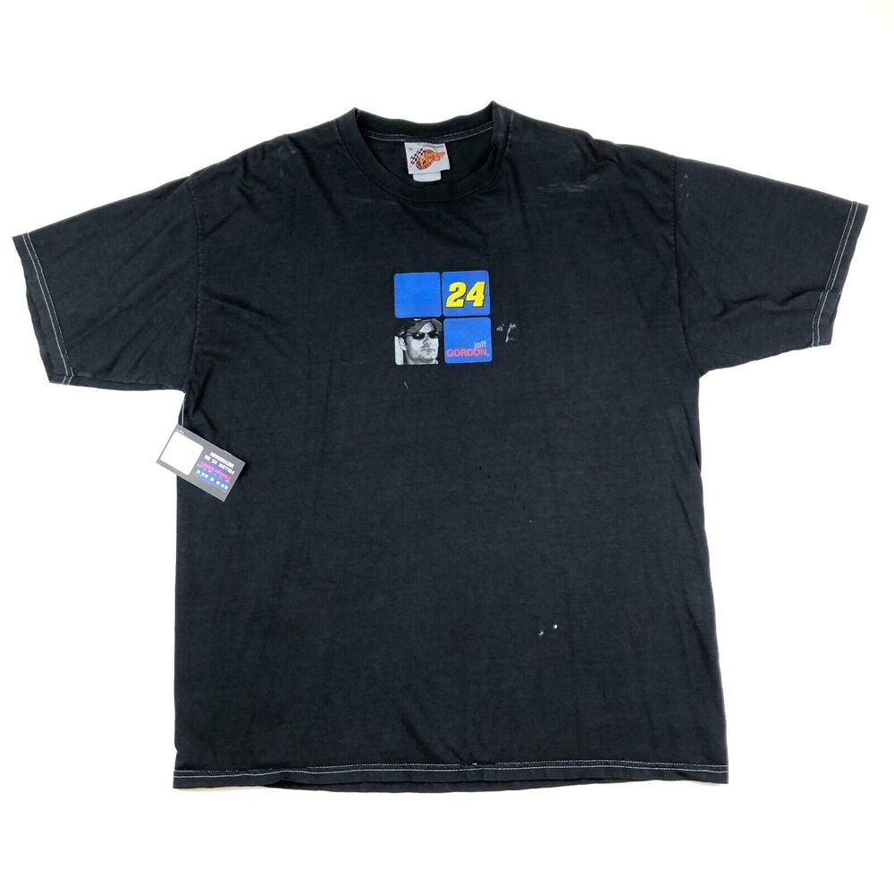 Jeff Gordon 24 Dupont Nascar Racing Navy Black Tee T Shirt Size XL B3